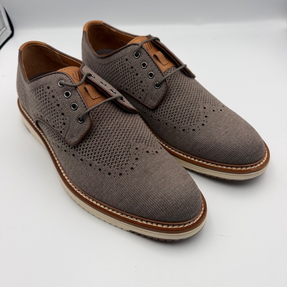 Johnston & Murphy Upton Gray Knit Wingtip Wingtip Oxford Shoes 20-5368 Mens 10 M